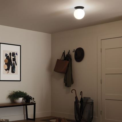 Kichler - Φωτιστικό οροφής ALBERS 1xE27/40W/230V, Ø 20,3 cm, μαύρο