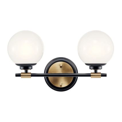 Kichler - Επιτοίχιο LED Φωτιστικό Μπάνιου BENNO 2xLED/3W/230V μαύρο/χρυσό IP44