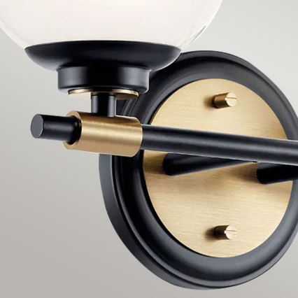 Kichler - Επιτοίχιο LED Φωτιστικό Μπάνιου BENNO 2xLED/3W/230V μαύρο/χρυσό IP44