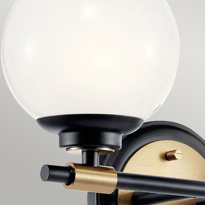 Kichler - Επιτοίχιο LED Φωτιστικό Μπάνιου BENNO 2xLED/3W/230V μαύρο/χρυσό IP44