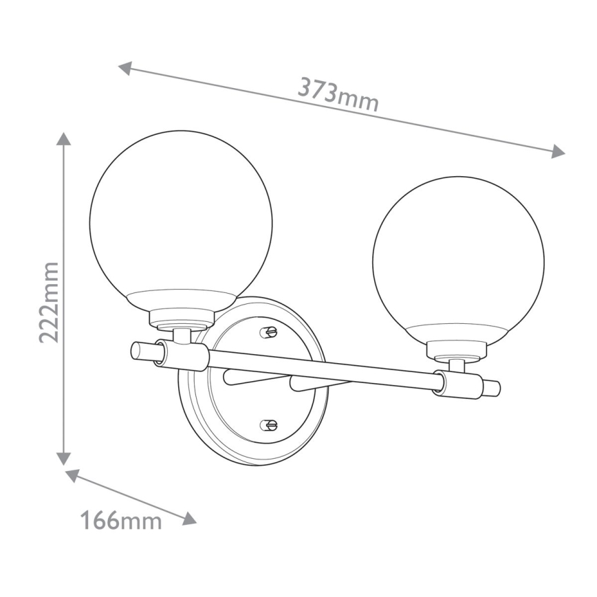 Kichler - Επιτοίχιο LED Φωτιστικό Μπάνιου BENNO 2xLED/3W/230V μαύρο/χρυσό IP44