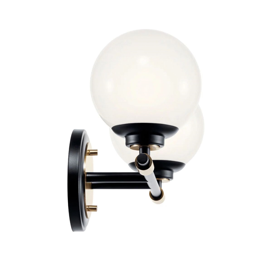 Kichler - Επιτοίχιο LED Φωτιστικό Μπάνιου BENNO 2xLED/3W/230V μαύρο/χρυσό IP44