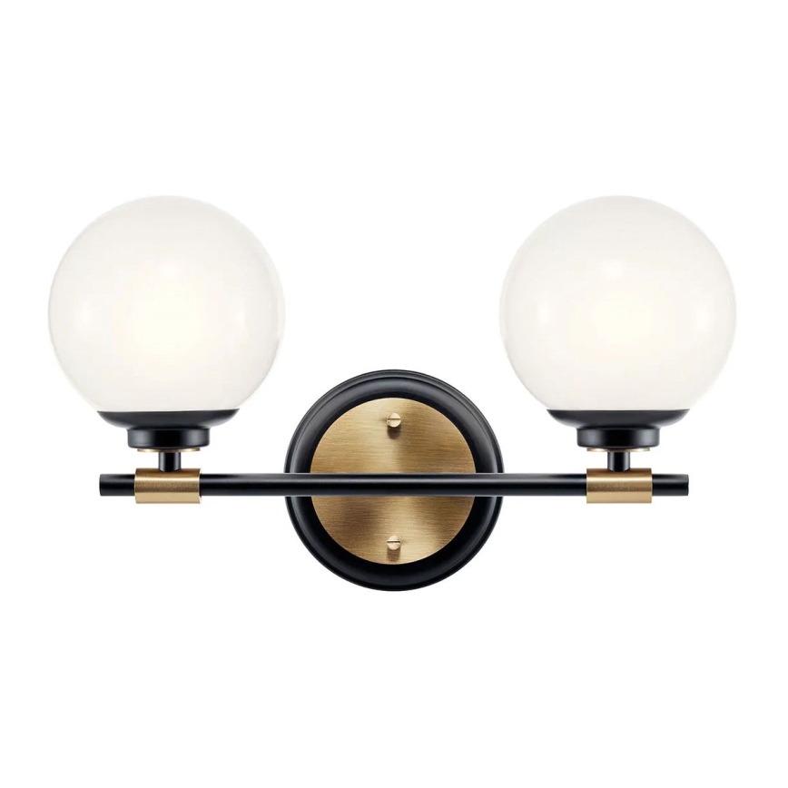 Kichler - Επιτοίχιο LED Φωτιστικό Μπάνιου BENNO 2xLED/3W/230V μαύρο/χρυσό IP44