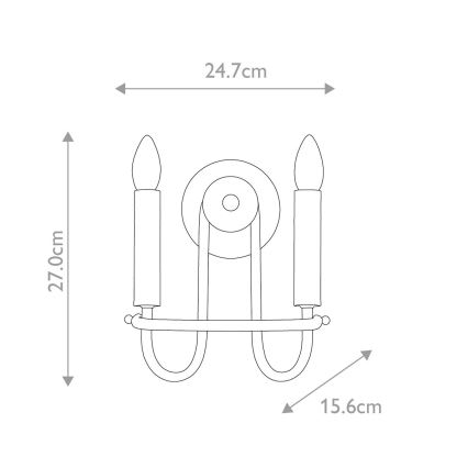 Kichler - Επιτοίχιο φωτιστικό CAPITOL HILL 2xE14/40W/230V σε χρυσό