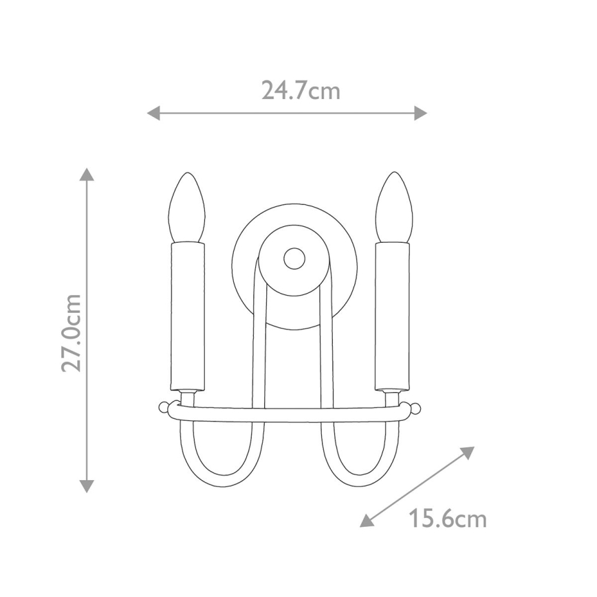 Kichler - Επιτοίχιο φωτιστικό CAPITOL HILL 2xE14/40W/230V σε χρυσό