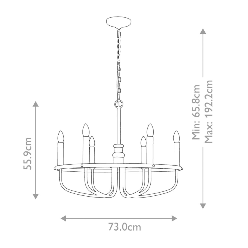 Kichler - Κρεμαστό φωτιστικό οροφής CAPITOL HILL 6xE14/40W/230V