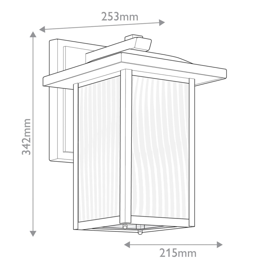 Kichler - Εξωτερικό επιτοίχιο φωτιστικό CAPPANNA M 1xE27/60W/230V IP44 μαύρο