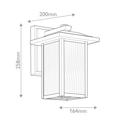 Kichler - Εξωτερικό επιτοίχιο φωτιστικό CAPPANNA S 1xE27/60W/230V IP44 μαύρο