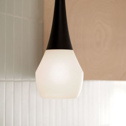 Kichler - Κρεμαστό φωτιστικό σε ράβδο DEELA 1xE27/60W/230V Ø 17,8 εκ. μαύρο