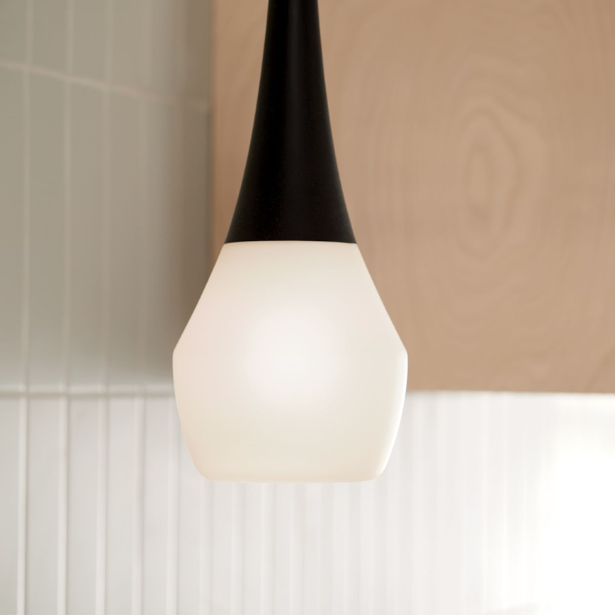 Kichler - Κρεμαστό φωτιστικό σε ράβδο DEELA 1xE27/60W/230V Ø 17,8 εκ. μαύρο