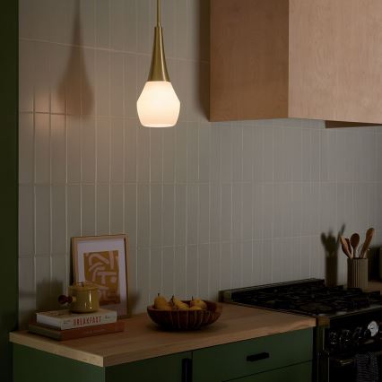 Kichler - Κρεμαστό φωτιστικό DEELA 1xE27/60W/230V διάμετρος 17,8 cm ορείχαλκος