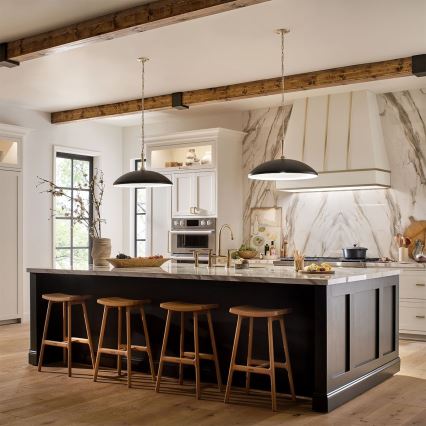 Kichler - Κρεμαστό φωτιστικό οροφής DELAROSA 1xE27/60W/230V μαύρο/ορείχαλκος