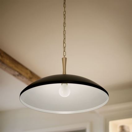 Kichler - Κρεμαστό φωτιστικό οροφής DELAROSA 1xE27/60W/230V μαύρο/ορείχαλκος