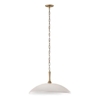 Kichler - Κρεμαστό φωτιστικό οροφής DELAROSA 1xE27/60W/230V λευκό/ορείχαλκος