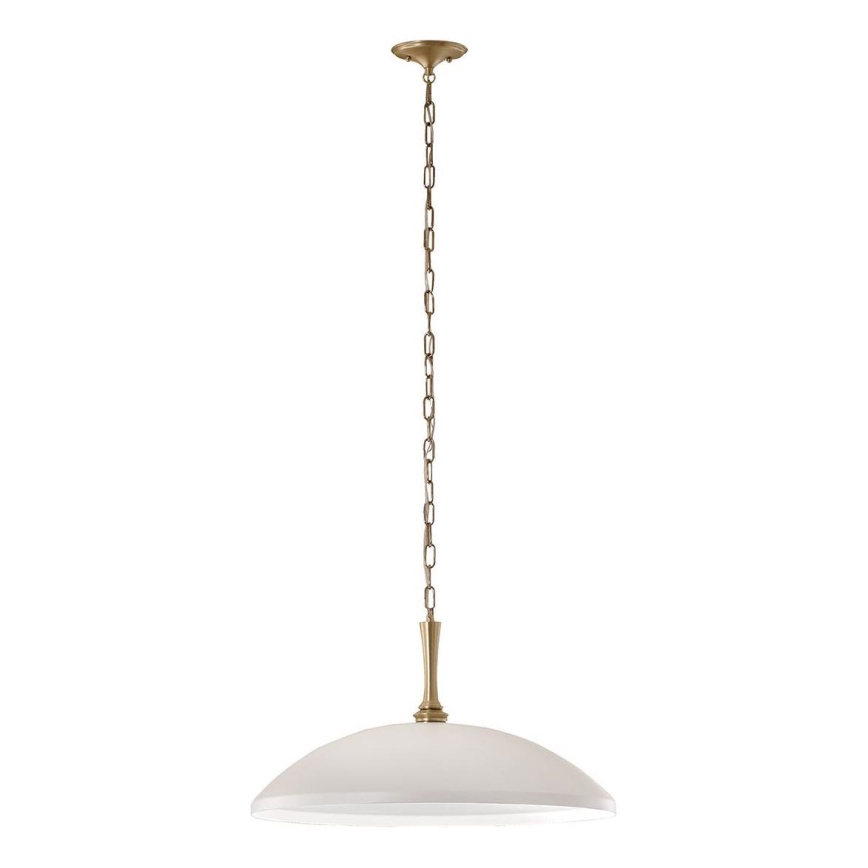 Kichler - Κρεμαστό φωτιστικό οροφής DELAROSA 1xE27/60W/230V λευκό/ορείχαλκος