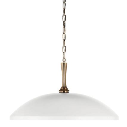 Kichler - Κρεμαστό φωτιστικό οροφής DELAROSA 1xE27/60W/230V λευκό/ορείχαλκος