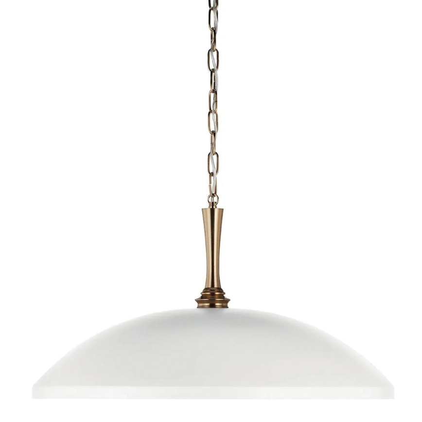 Kichler - Κρεμαστό φωτιστικό οροφής DELAROSA 1xE27/60W/230V λευκό/ορείχαλκος