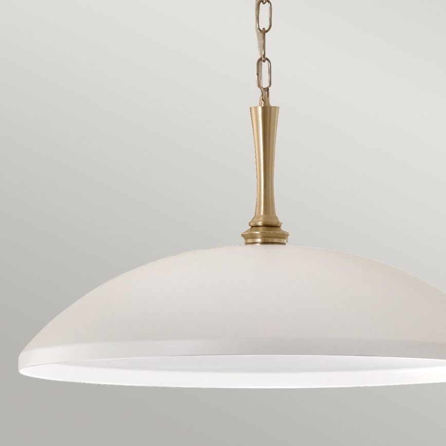 Kichler - Κρεμαστό φωτιστικό οροφής DELAROSA 1xE27/60W/230V λευκό/ορείχαλκος