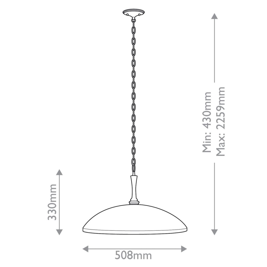 Kichler - Κρεμαστό φωτιστικό οροφής DELAROSA 1xE27/60W/230V λευκό/ορείχαλκος