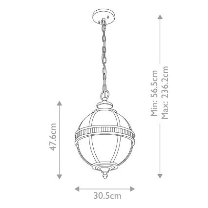 Kichler - Εξωτερικό φωτιστικό οροφής με αλυσίδα HALLERON 3xE14/60W/230V IP44
