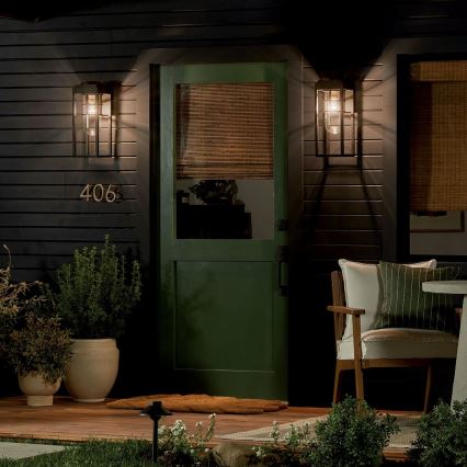 Kichler - Επιτοίχιο φωτιστικό εξωτερικού χώρου HONE M 1xE27/60W/230V IP44 μαύρο