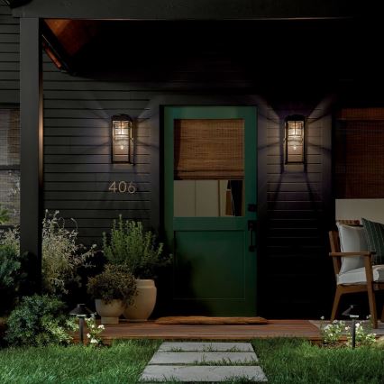 Kichler - Επιτοίχιο φωτιστικό εξωτερικού χώρου HONE M 1xE27/60W/230V IP44 μαύρο