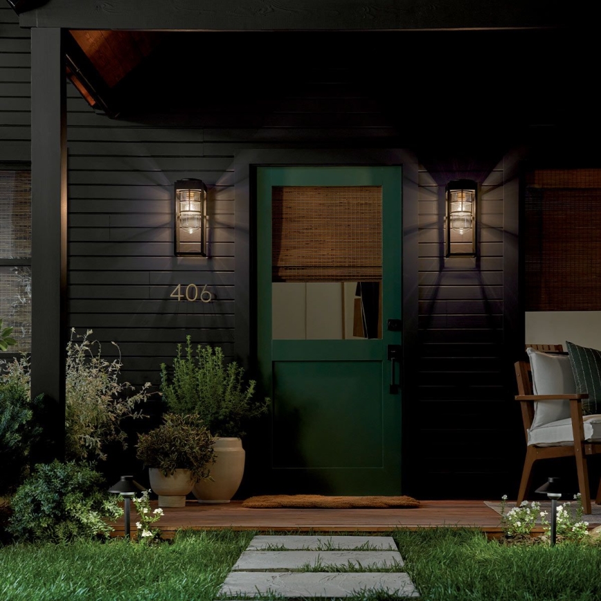 Kichler - Επιτοίχιο φωτιστικό εξωτερικού χώρου HONE M 1xE27/60W/230V IP44 μαύρο