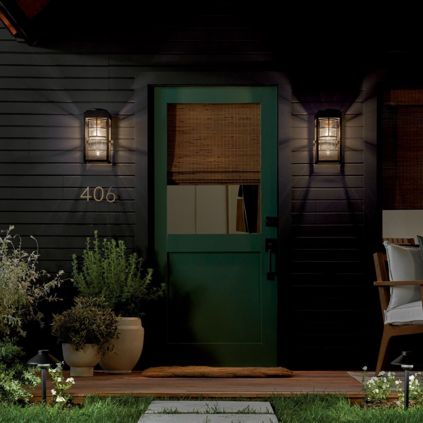 Kichler - Εξωτερικό επιτοίχιο φωτιστικό HONE S 1xE27/60W/230V IP44 μαύρο