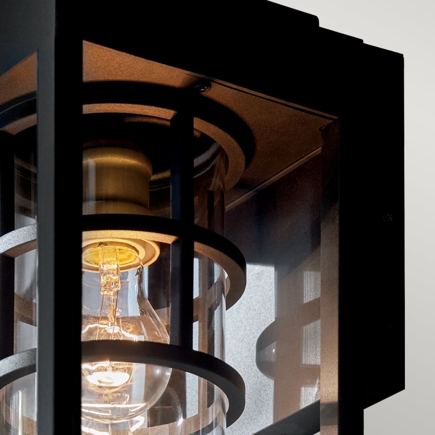 Kichler - Εξωτερικό επιτοίχιο φωτιστικό HONE S 1xE27/60W/230V IP44 μαύρο