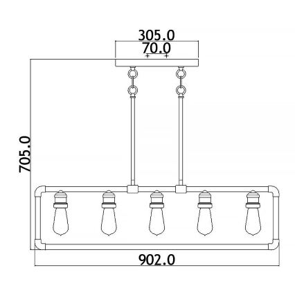 Kichler - Κρεμαστό φωτιστικό IMAHN 5xE27/60W/230V