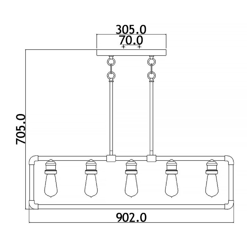 Kichler - Κρεμαστό φωτιστικό IMAHN 5xE27/60W/230V