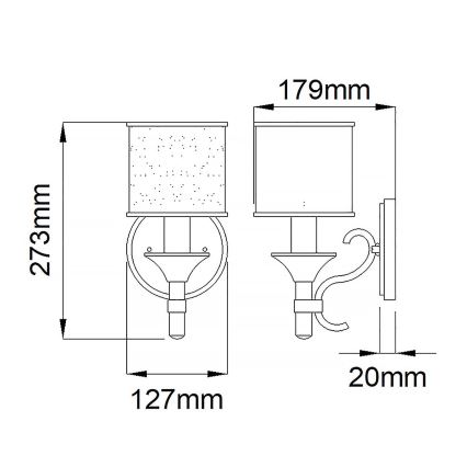 Kichler - Επιτοίχιο φωτιστικό LACEY 1xE14/40W/230V ματ χρώμιο
