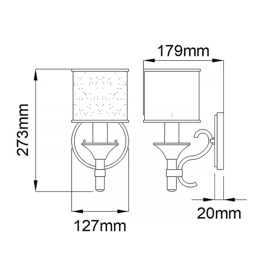 Kichler - Επιτοίχιο φωτιστικό LACEY 1xE14/40W/230V ματ χρώμιο