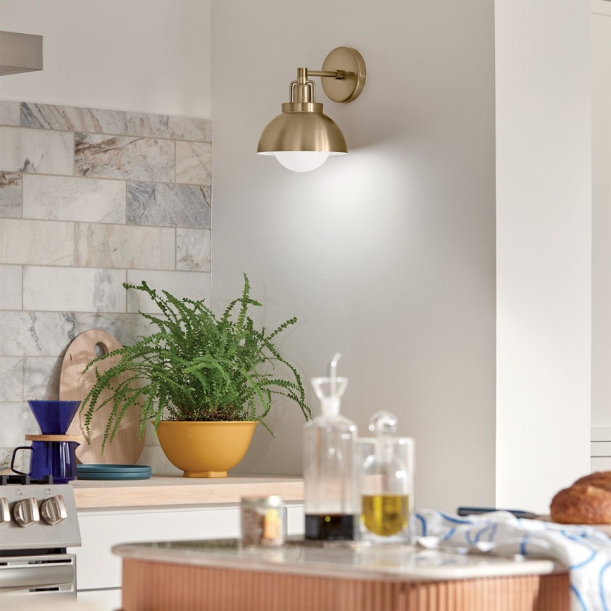 Kichler - Λάμπα τοίχου NIVA 1xE27/40W/230V ορείχαλκος