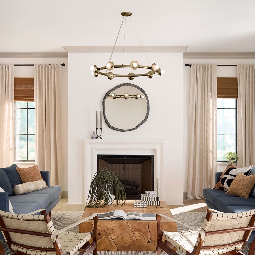 Kichler - Κρεμαστό φωτιστικό με καλώδιο PALTA 9xE14/40W/230V χρυσό