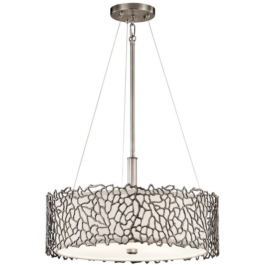 Kichler - Κρεμαστό φωτιστικό SILVER CORAL 3xE27/100W/230V ματ χρώμιο