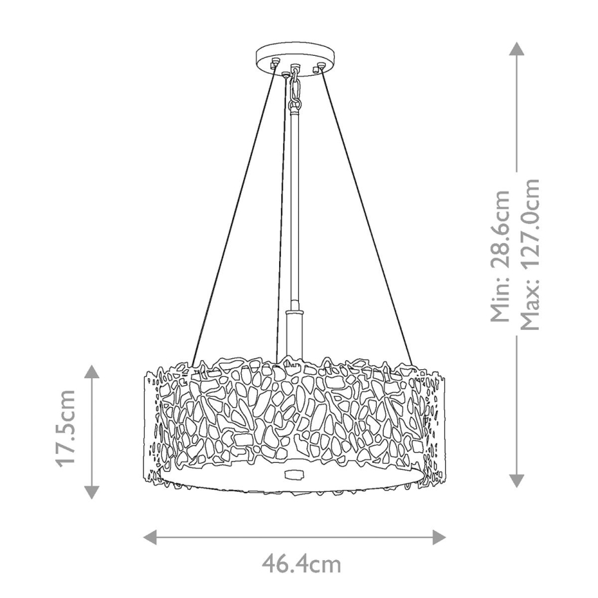 Kichler - Κρεμαστό φωτιστικό SILVER CORAL 3xE27/100W/230V ματ χρώμιο