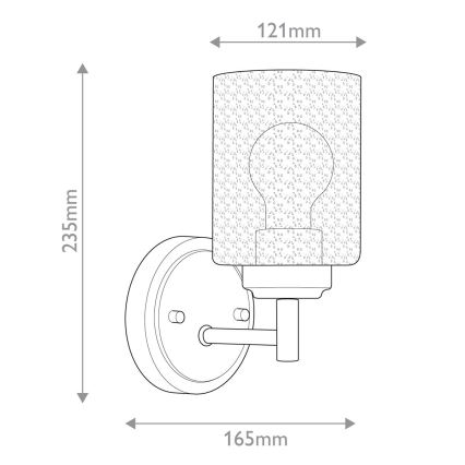 Kichler - Λάμπα τοίχου WINSLOW 1xE27/60W/230V ορείχαλκος
