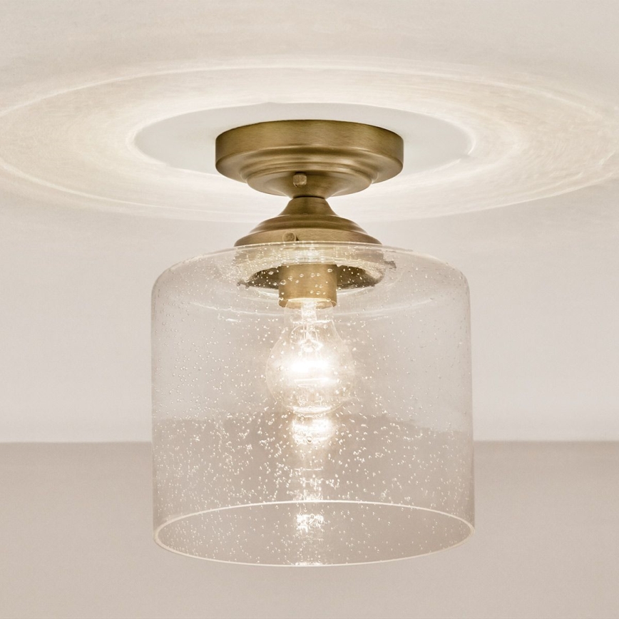 Kichler - Φωτιστικό οροφής WINSLOW 1xE27/60W/230V διάμετρος 21,6 cm ορείχαλκος