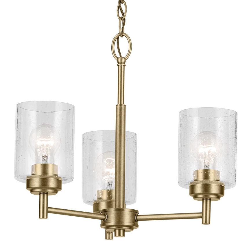 Kichler - Κρεμαστό φωτιστικό οροφής WINSLOW 3xE27/60W/230V διάμετρος 45,8 cm ορείχαλκος