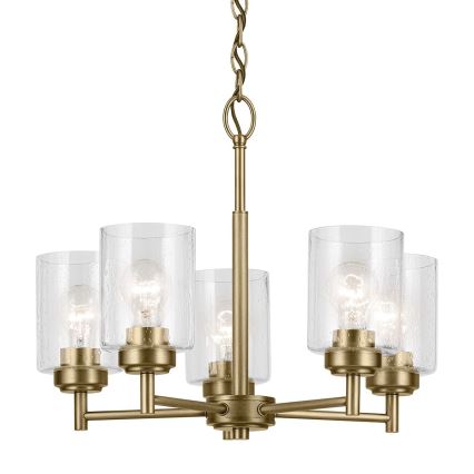 Kichler - Κρεμαστό φωτιστικό οροφής WINSLOW 5xE27/60W/230V διάμετρος 50,2 cm ορείχαλκος