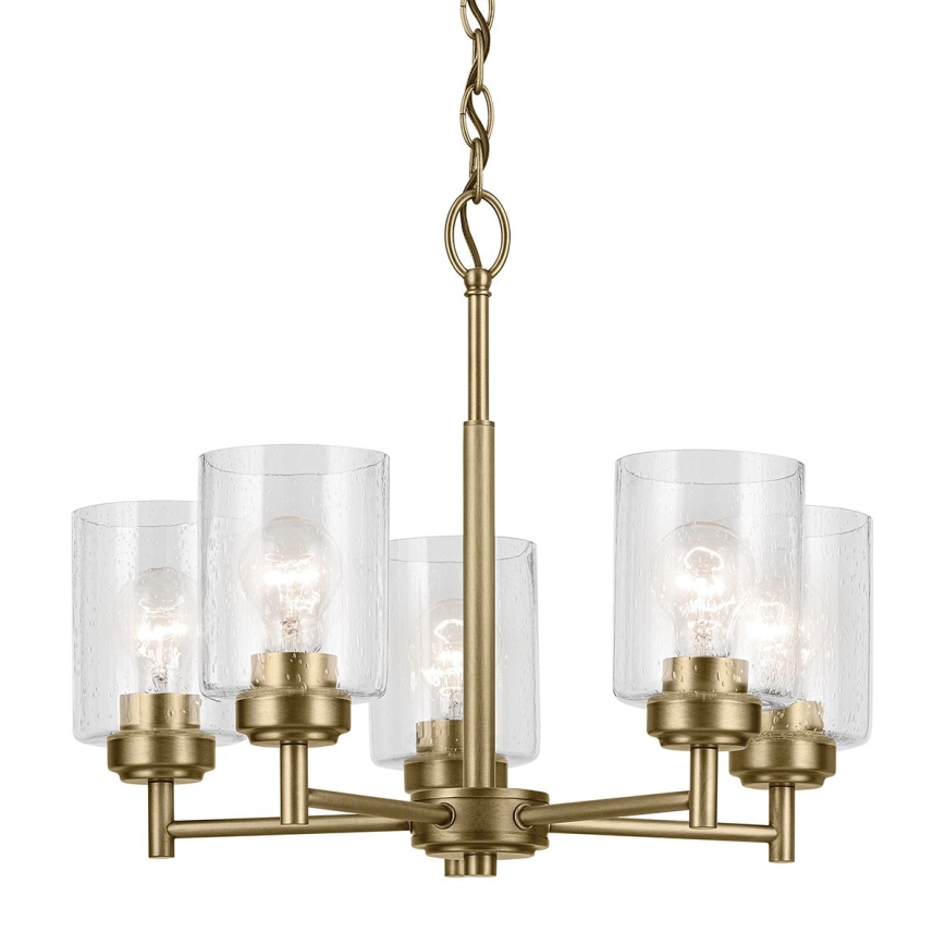 Kichler - Κρεμαστό φωτιστικό οροφής WINSLOW 5xE27/60W/230V διάμετρος 50,2 cm ορείχαλκος