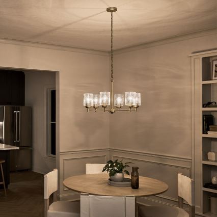 Kichler - Κρεμαστό φωτιστικό οροφής WINSLOW 6xE27/60W/230V διάμετρος 66 cm ορείχαλκος