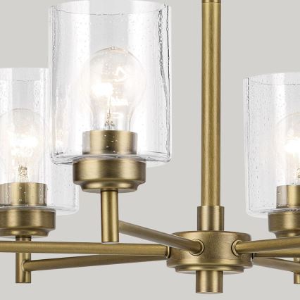 Kichler - Κρεμαστό φωτιστικό οροφής WINSLOW 6xE27/60W/230V διάμετρος 66 cm ορείχαλκος