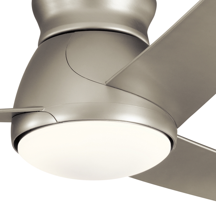 Kichler - Ανεμιστήρας οροφής LED Dimmable ERIS LED/10W/230V ματ χρώμιο IP44 + τηλεχειριστήριο