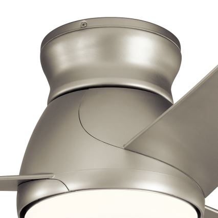 Kichler - Ανεμιστήρας οροφής LED Dimmable ERIS LED/10W/230V ματ χρώμιο IP44 + τηλεχειριστήριο