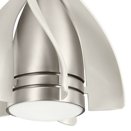 Kichler - Ανεμιστήρας οροφής LED Dimmable TERNA LED/10W/230V ματ χρώμιο/λευκό + τηλεχειριστήριο