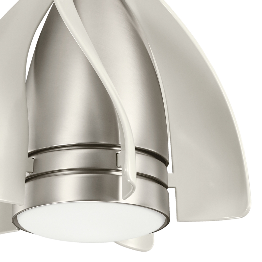 Kichler - Ανεμιστήρας οροφής LED Dimmable TERNA LED/10W/230V ματ χρώμιο/λευκό + τηλεχειριστήριο