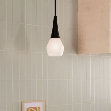 Kichler - Κρεμαστό φωτιστικό σε ράβδο DEELA 1xE27/60W/230V Ø 17,8 εκ. μαύρο