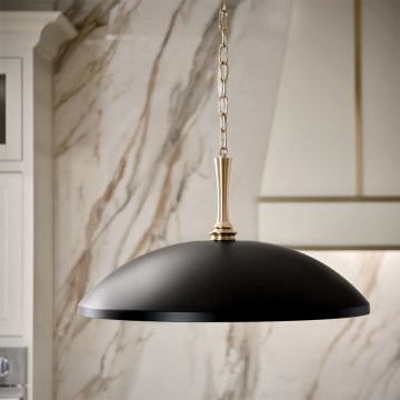 Kichler - Κρεμαστό φωτιστικό οροφής DELAROSA 1xE27/60W/230V μαύρο/ορείχαλκος